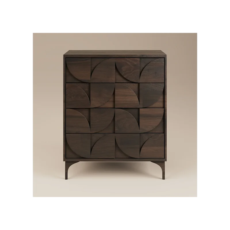 SOLACE+CO Leon Geometric Chest of Drawers Walnut image 4