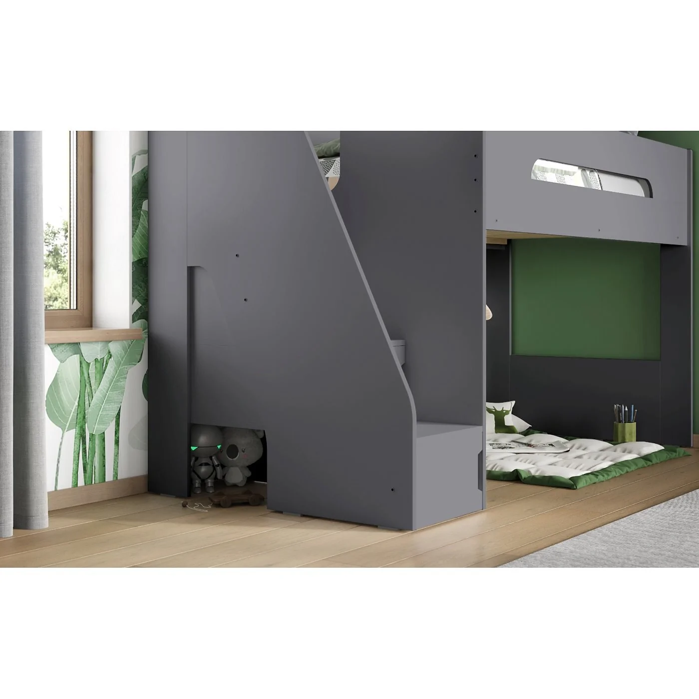 Flair Stepaside Staircase High Sleeper Bed Grey image 4