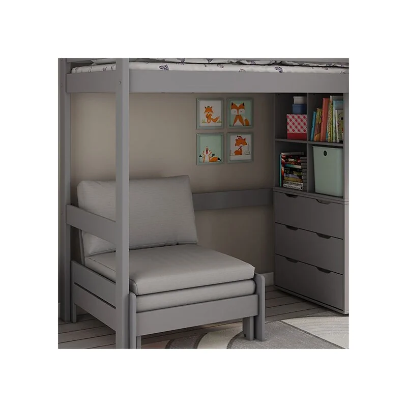 Kids Avenue Estella High Sleeper Bed with Sofa Bed  and Storage Drawers image 2