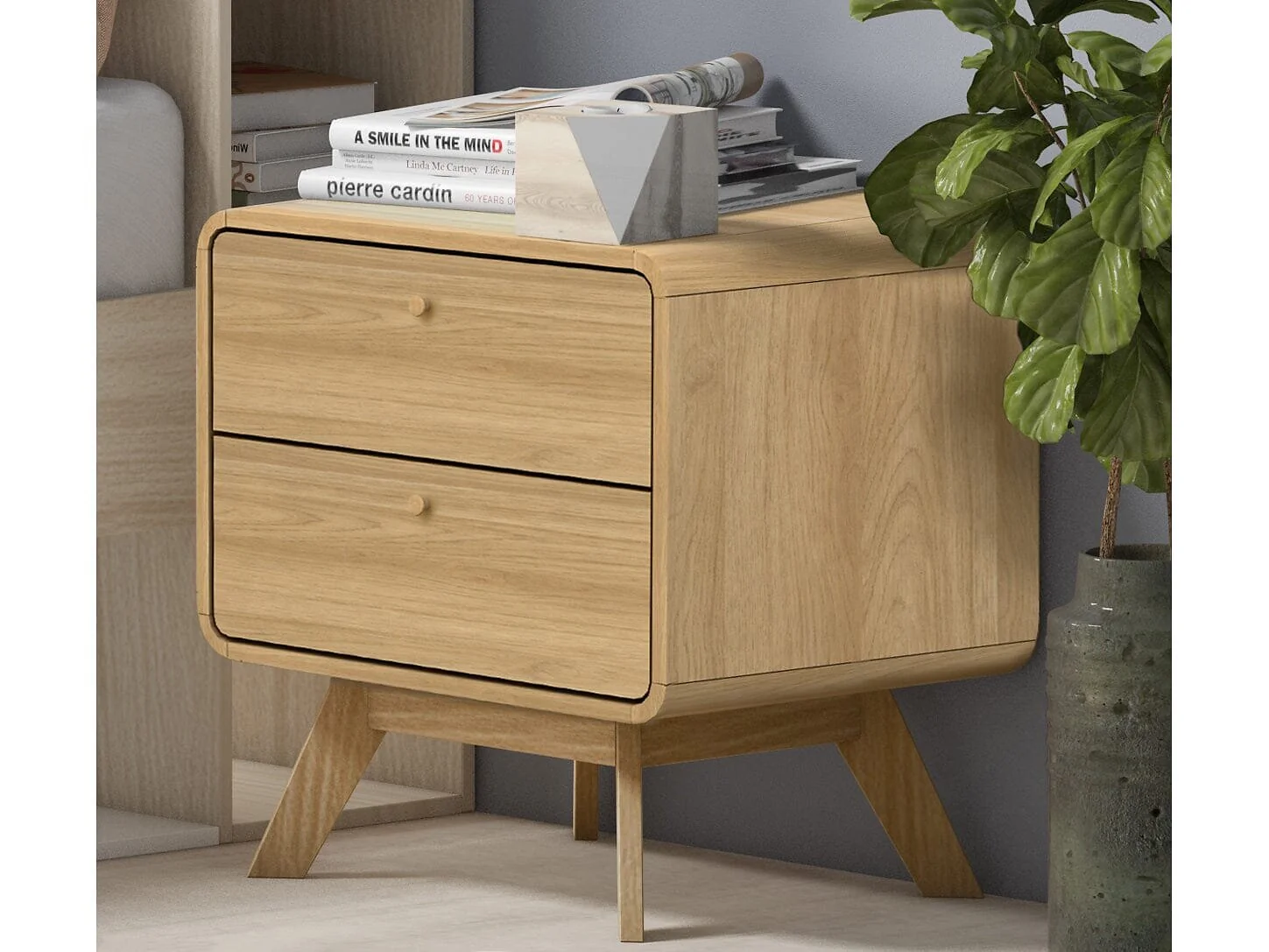 Dorel Cassie End Table with 2 Drawers Wood Look view 2