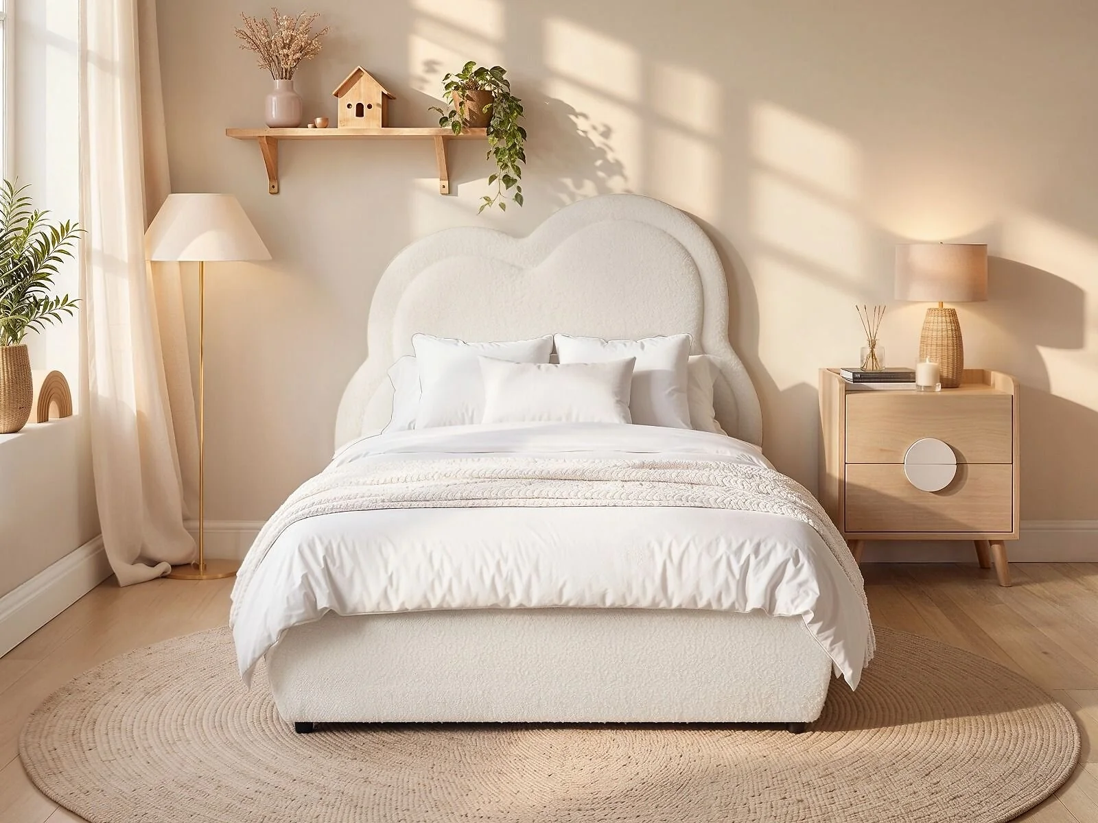 Flair Elyna Single Upholstered Bed with Cloud Headboard – view 6