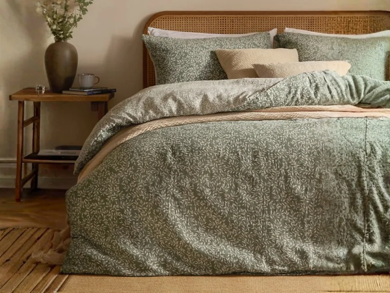 Yard Perrie Leaf Muslin Cotton Duvet Cover Set Forest
