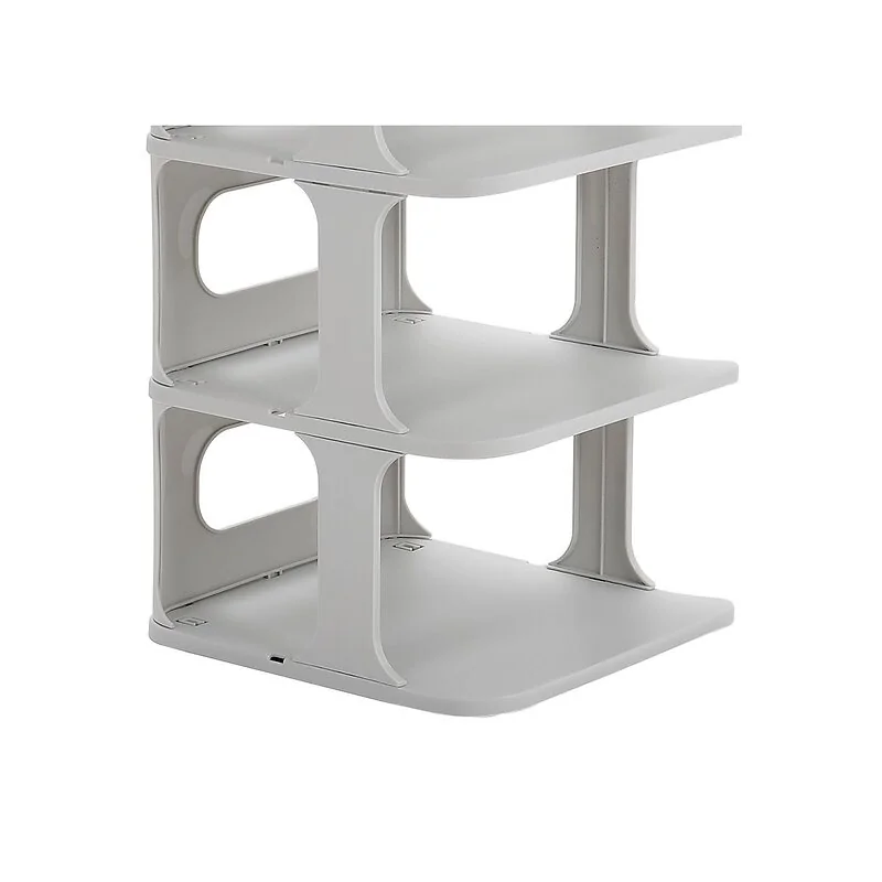 Living & Home 6-Tier 6-Pair Off-White Plastic Shoe Rack image 3