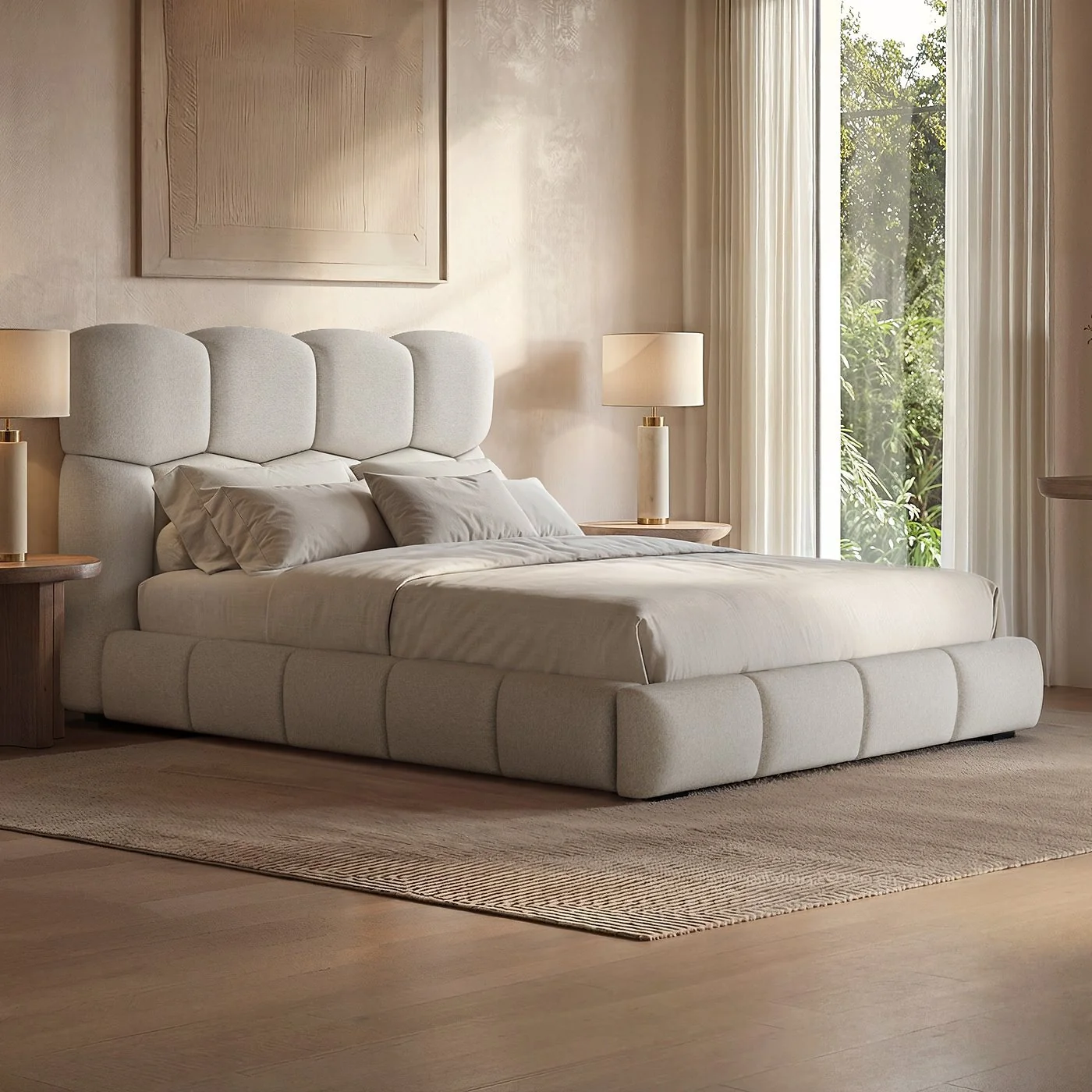 SOLACE+CO Irma Marshmallow Bed Cream Chenille
