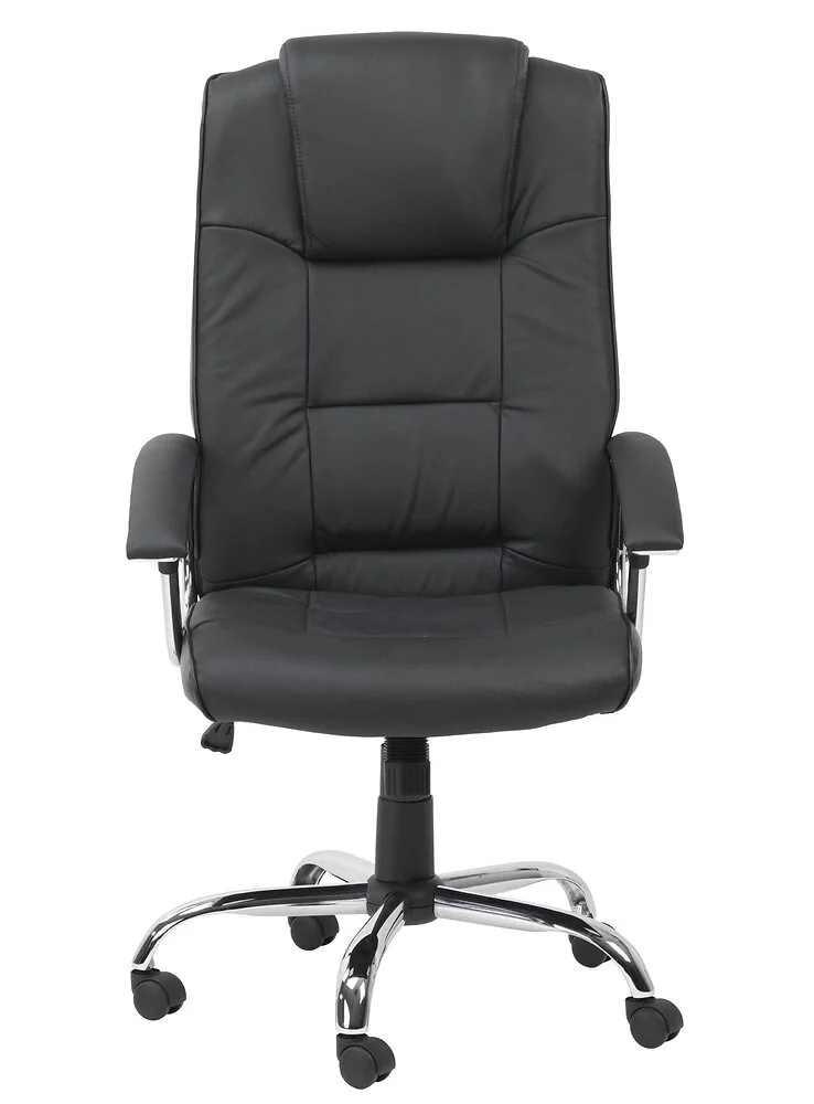 Dorel Houston Office Chair with High Back in Leather Cream