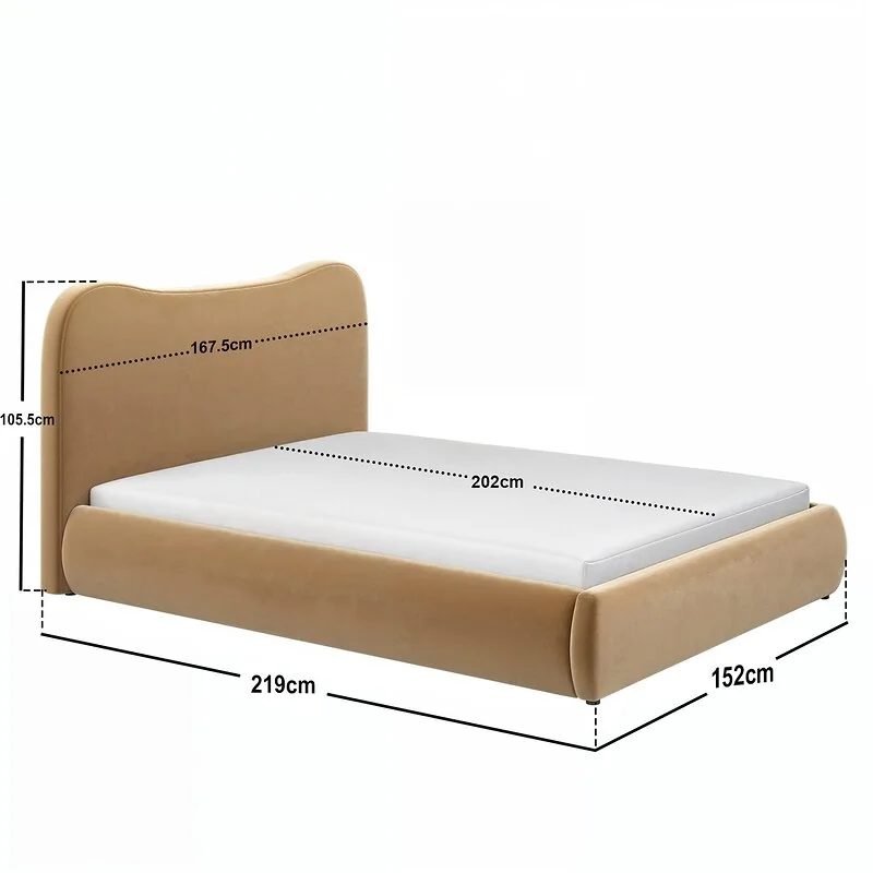 Solace+Co Ember Ottoman Bed Sand Velvet image 7