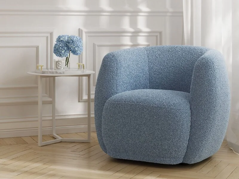 Clay sherpa tub chair with wide seat