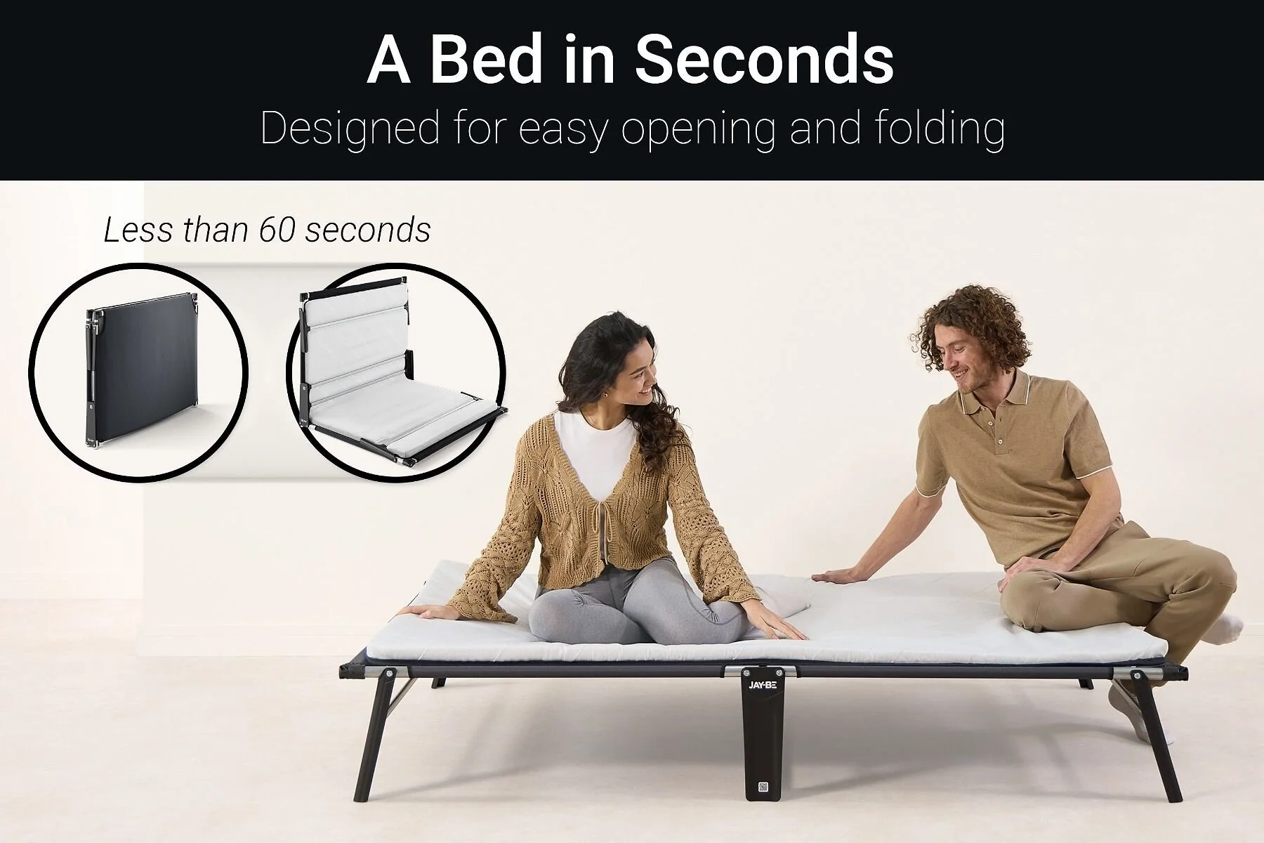 Jay-Be® CE120 Compact Folding Bed with e-Fibre Mattress  Small Double