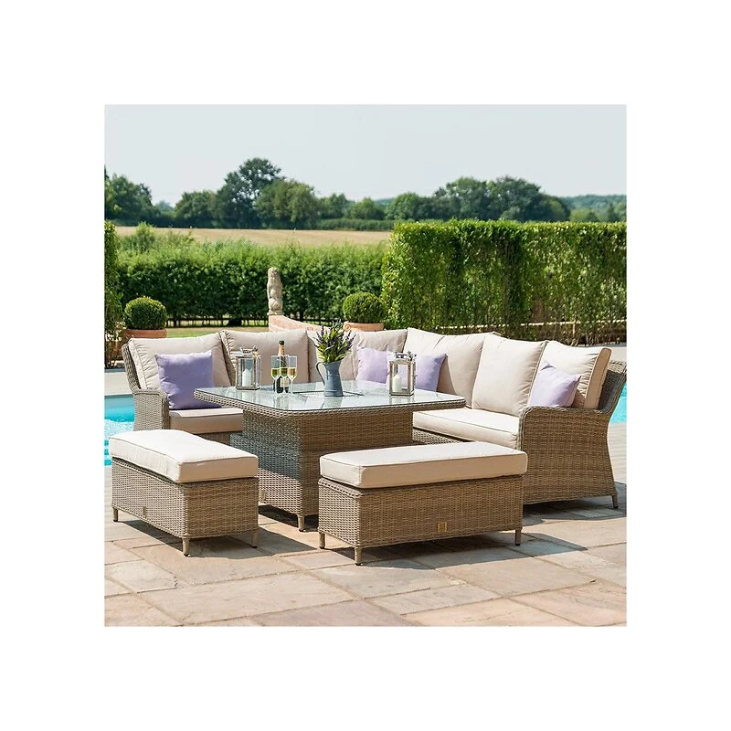 Maze Rattan Winchester Royal Corner Dining Sofa Set with Rising Table image 5