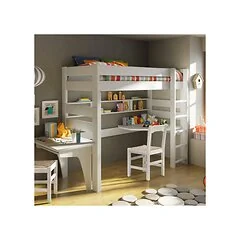Mathy by Bols High Sleeper Bed in Dominique Design with Corner Desk - 186cm High