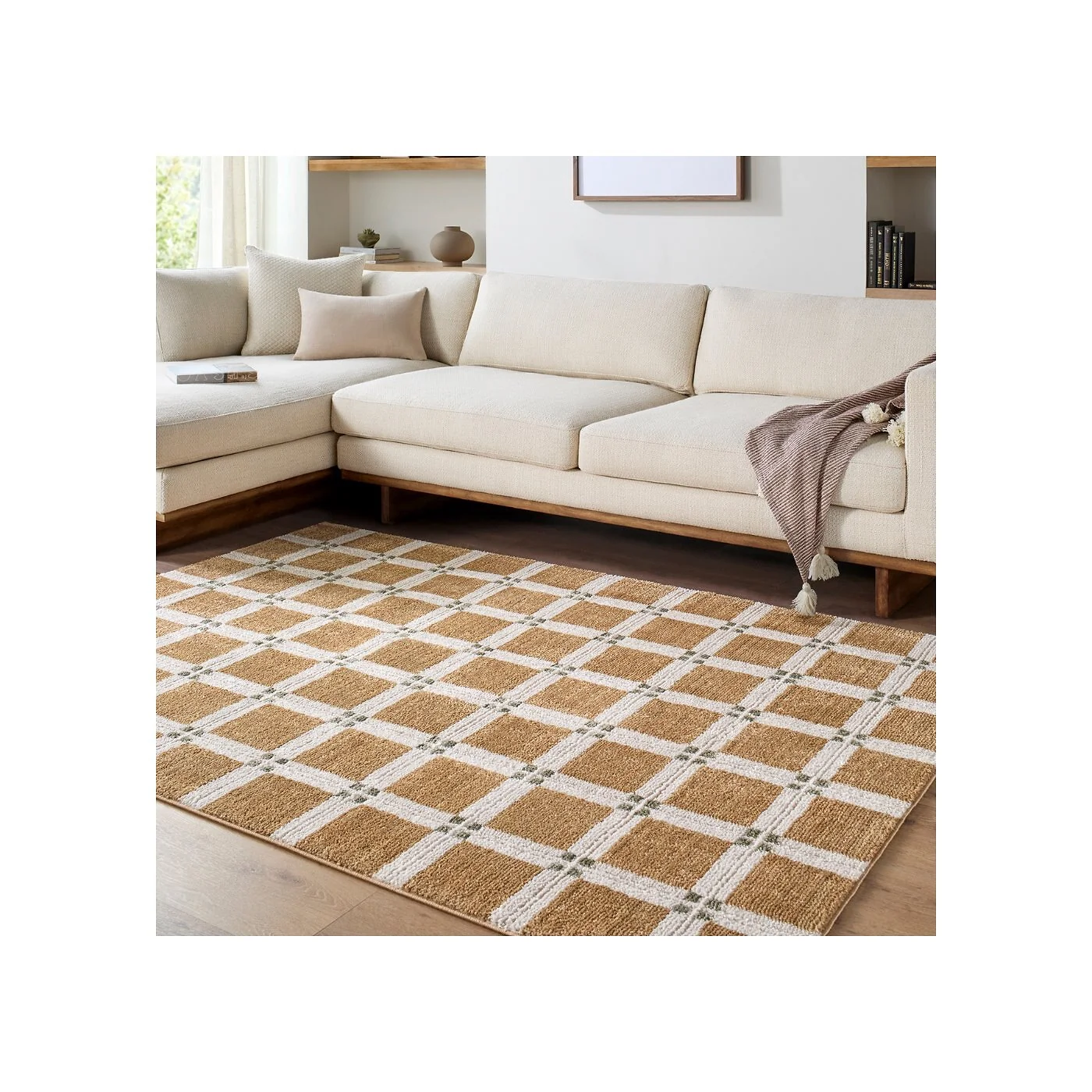 Livabliss La Luna Modern Graphic Brown Rug