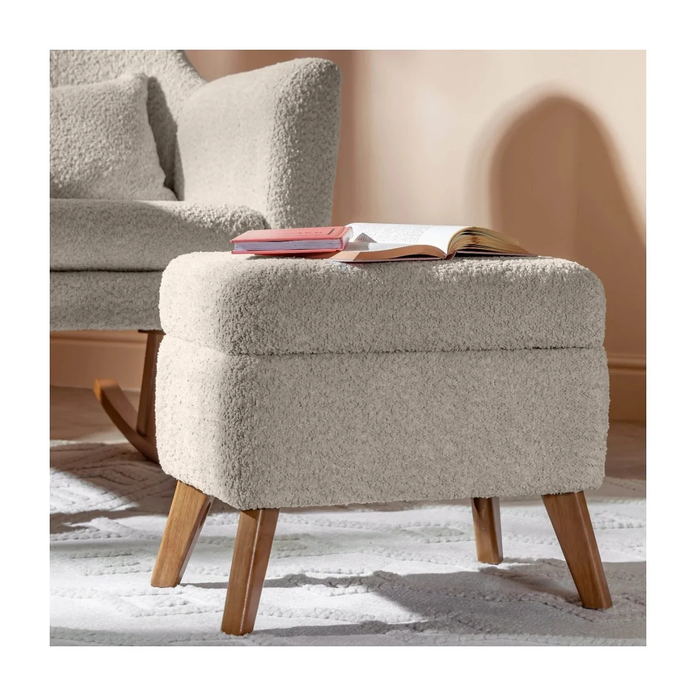 Tutti Bambini Oscar Luxe Rocking Chair & Footstool - Teddy Sage image 5