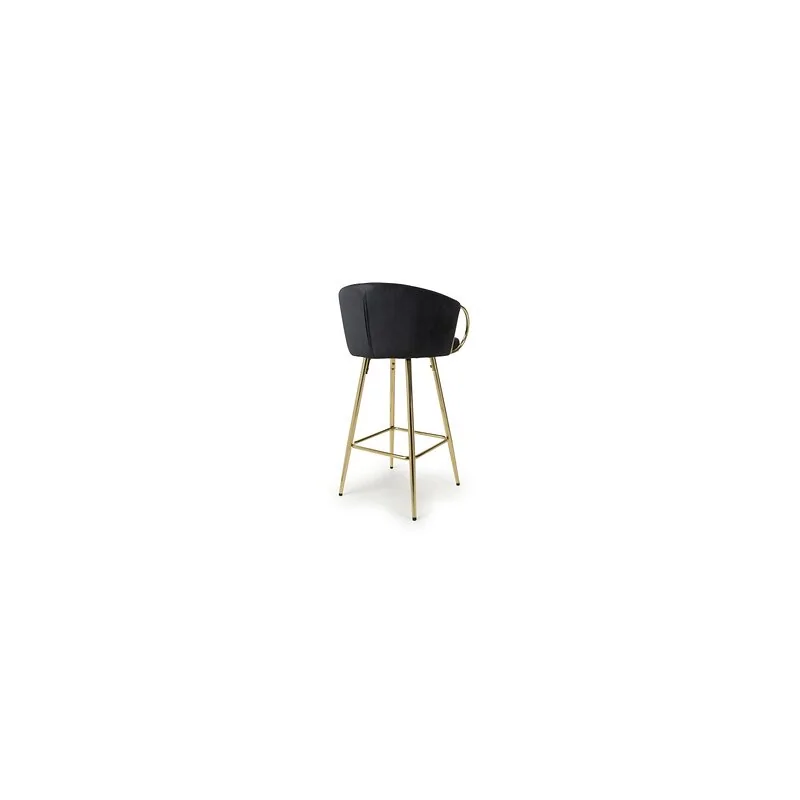 Volero Brushed Velvet Black Bar Stool image 2