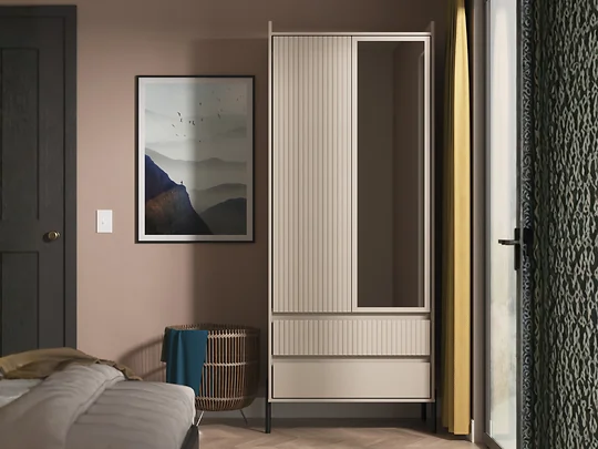 Welcome Furniture Osaka 2 Door Wardrobe with Mirror