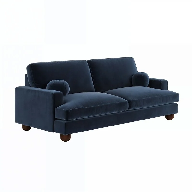 SOLACE+CO Addison 3 Seater Sofa Blue Velvet