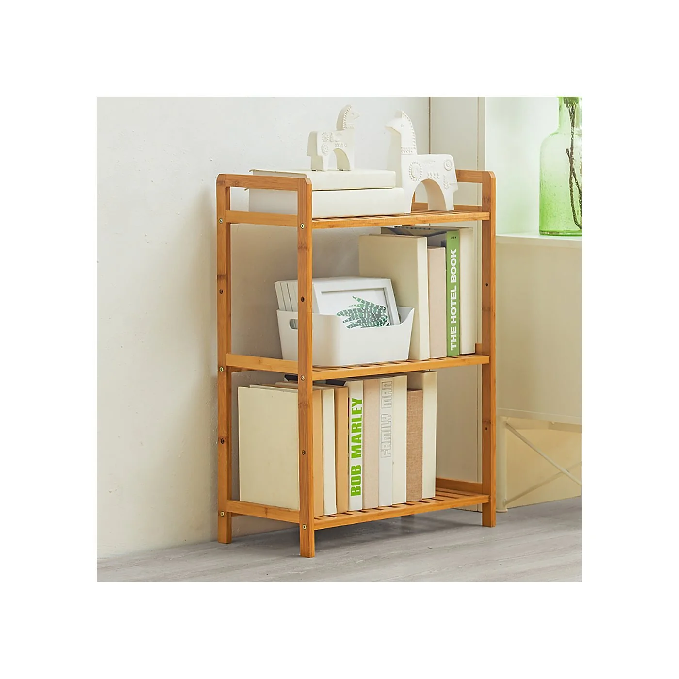 Living & Home Tiered Bamboo Wooden Shelf-3-Tier image 2