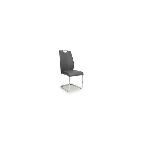 Toledo Leather Effect Grey Dining Chair (4 Pack)