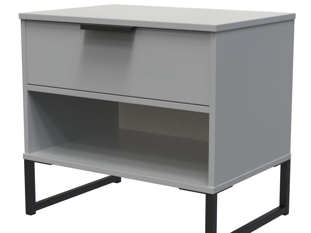 Modern bedside table with black legs