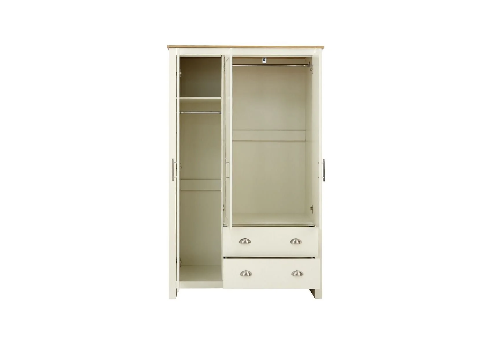 3 door wardrobe with storage drawers UK