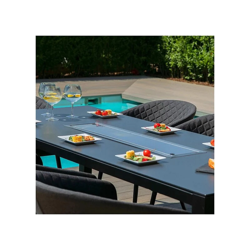 Maze Rattan Ambition 8 Seat Rectangular Fire Pit Dining Set with Free Winter Cover image 6