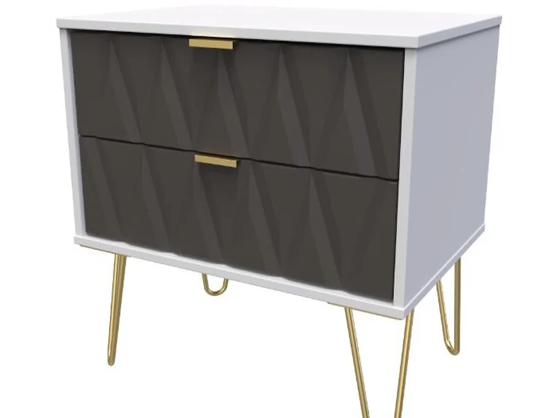 modern storage cabinet with two drawers diamond pattern