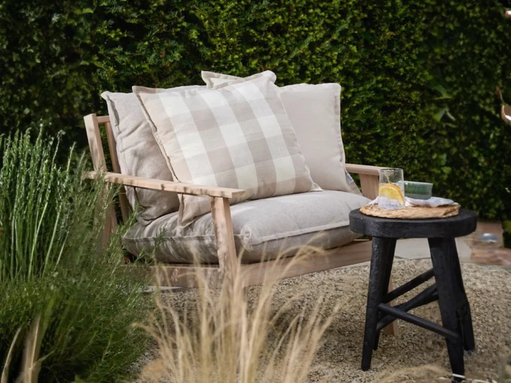 Yard Chesil Check Cotton Outdoor Cushion
