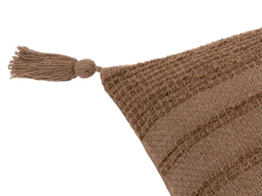 Cotton blend woven cushion with tassels