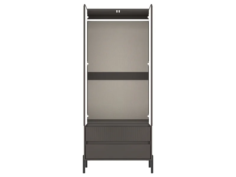 Modern 2 door wardrobe with drawers and fluted front design