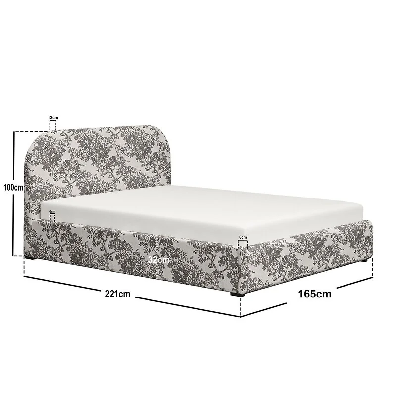 Flair Alba Tree Print Ottoman Bed Beige Chenille image 5