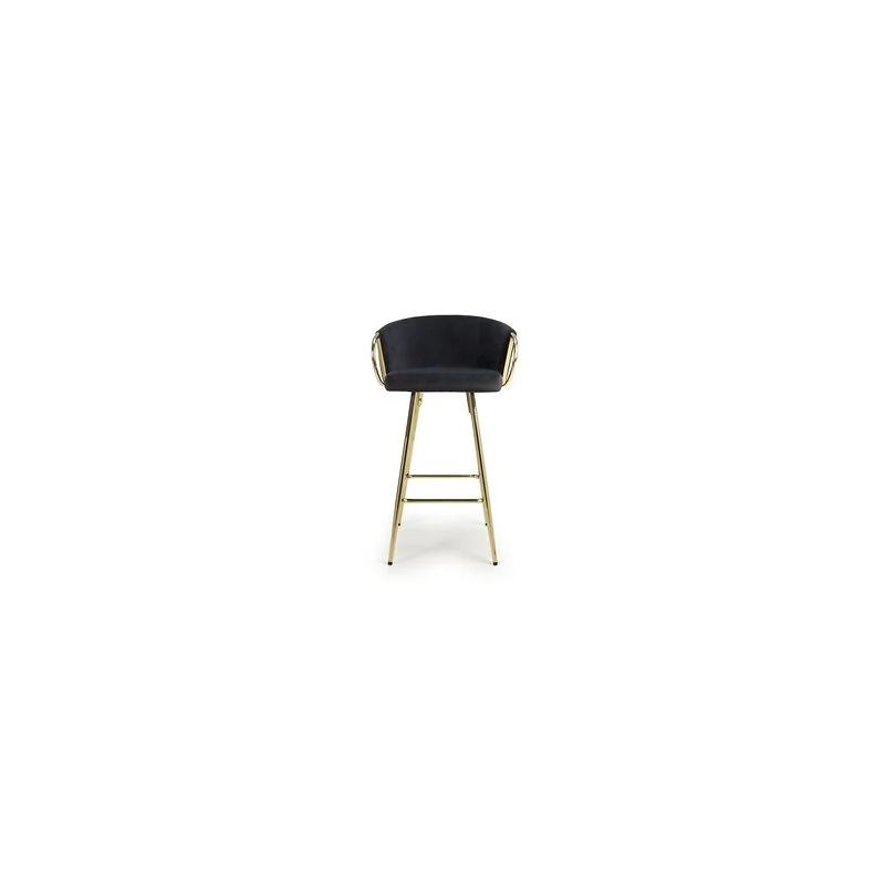Volero Brushed Velvet Black Bar Stool image 4