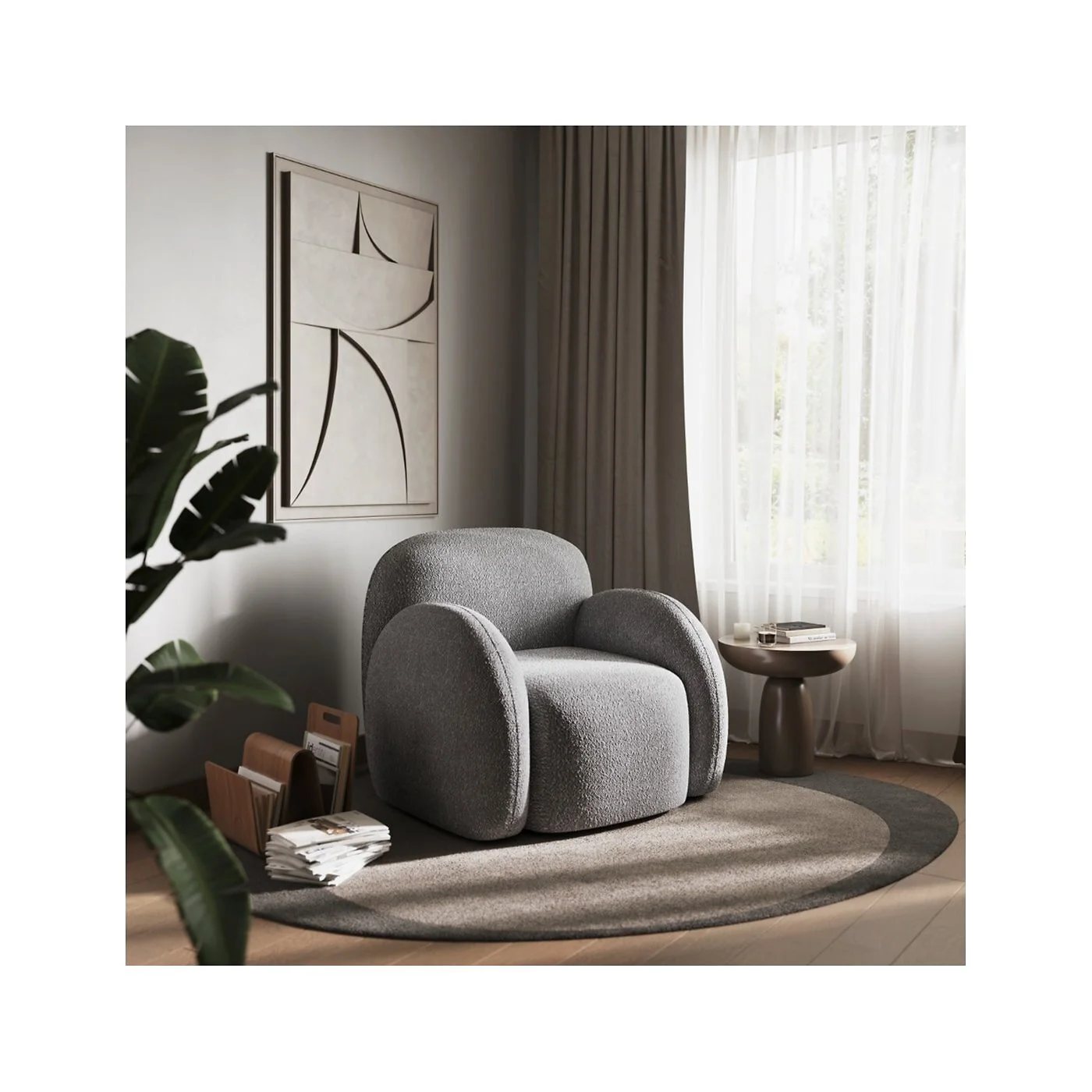 Flair Nina Boucle Teddy Accent Chair image 2