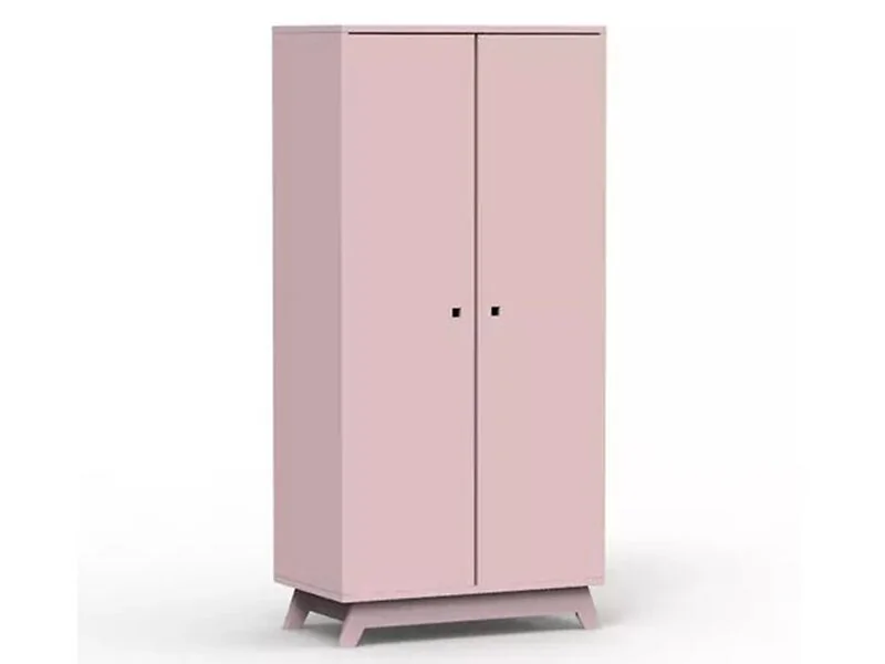 Two door wardrobe with shelves and hanging rail