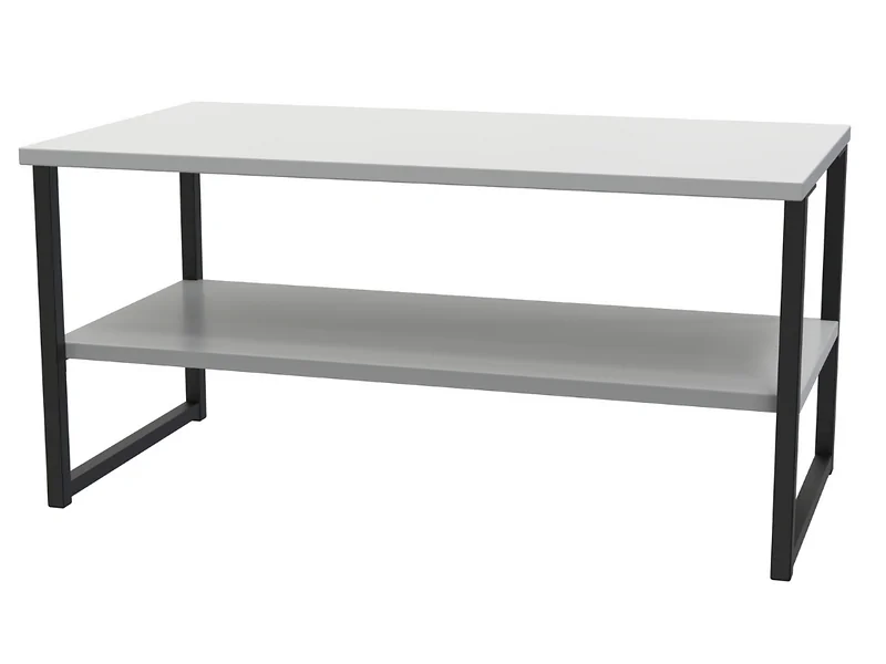 Large Scandinavian industrial coffee table with black metal frame