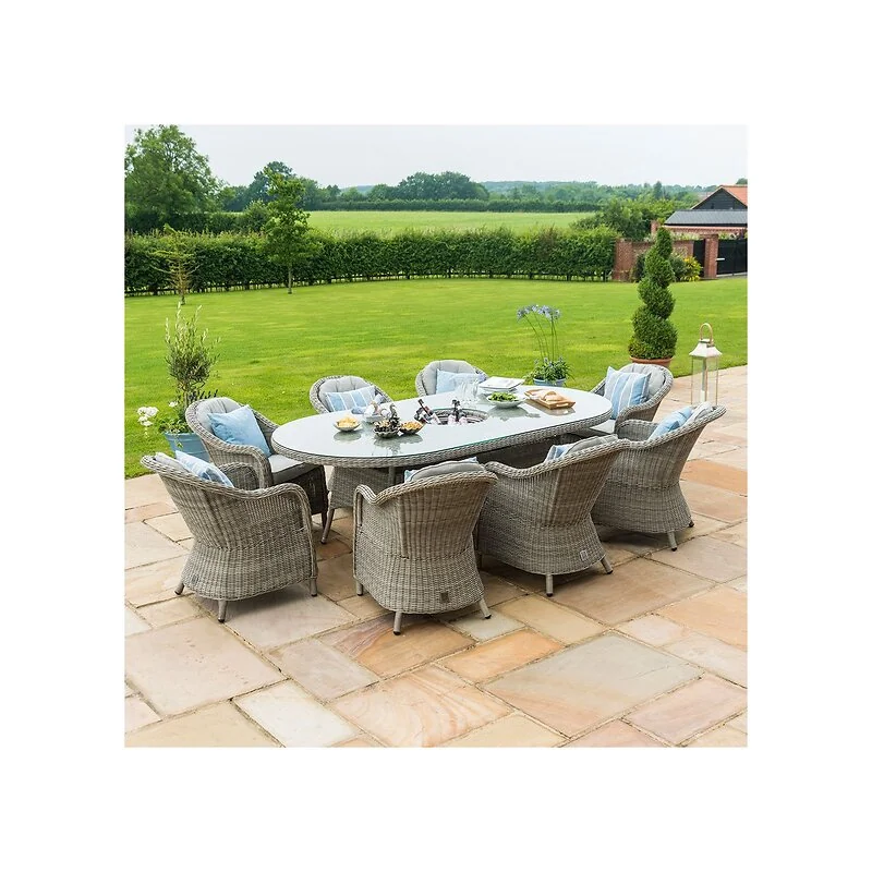 Maze Rattan Oxford Oval Ice Bucket Dining Set