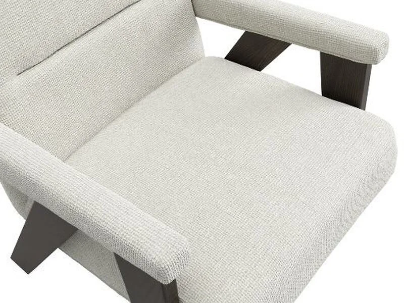 LPD Abel coal velvet tweed dining chair with black frame and padded arms - cutout