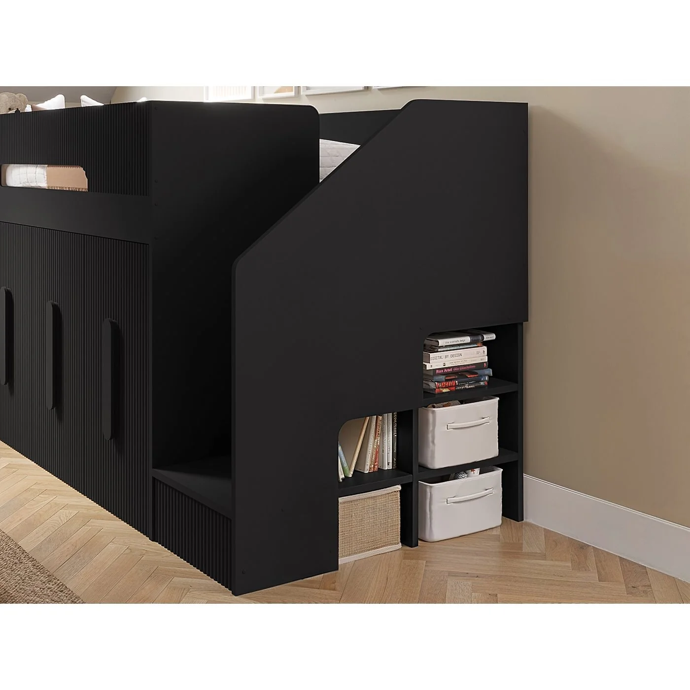 Flair Alexis Mid Sleeper with 4 Pull-Out Wardrobes Ribbed image 13