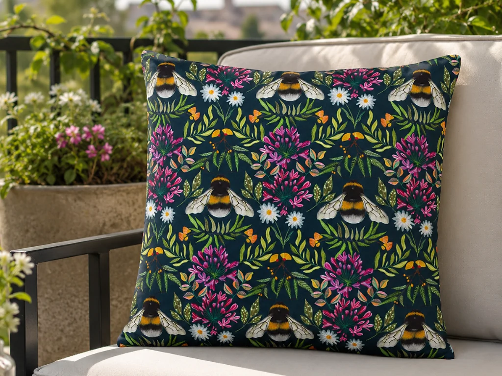 Wylder House of Bloom Zinnia Bee Outdoor Cushion – view 7
