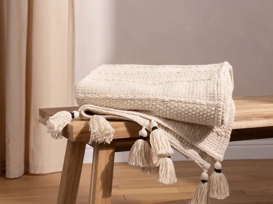 Yard Caliche Woven Tassel Throw Cotton