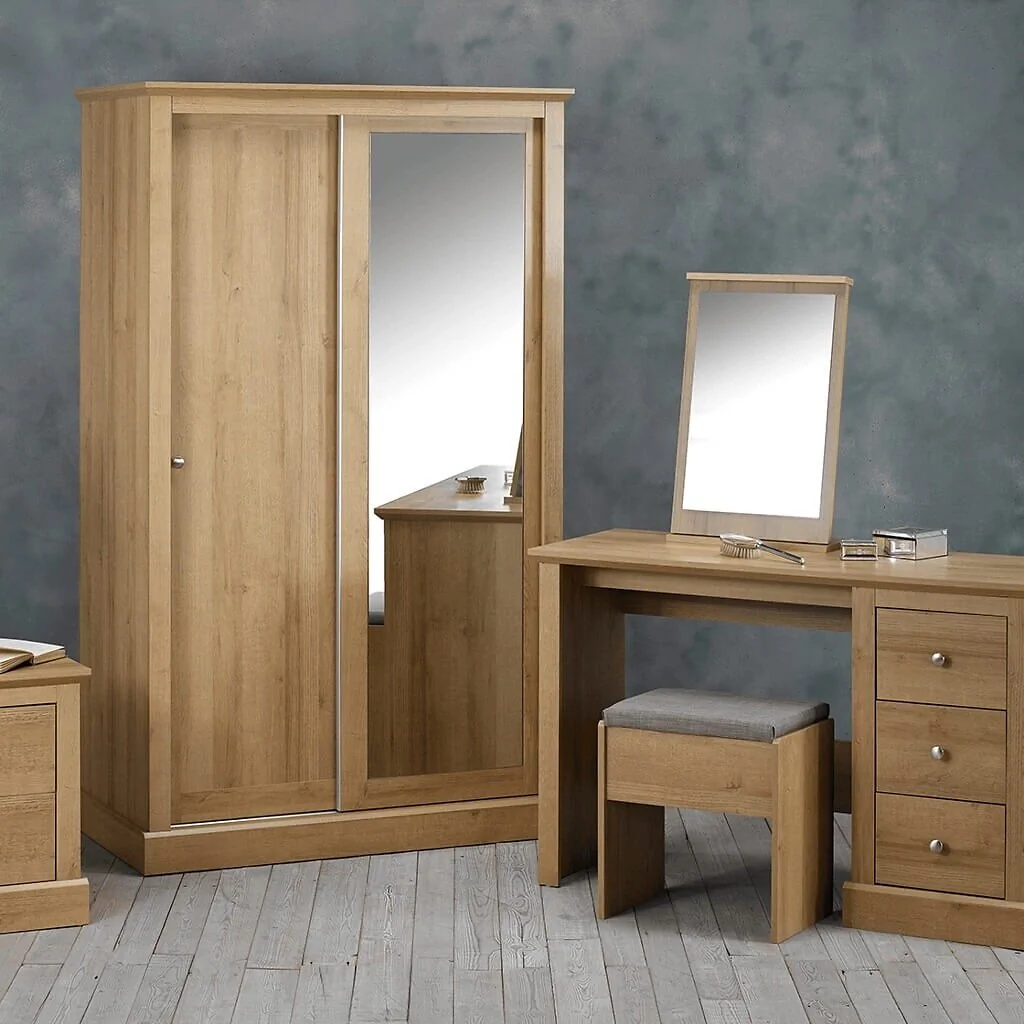 LPD Devon Oak 2 Door Sliding Mirrored Wardrobe view 4