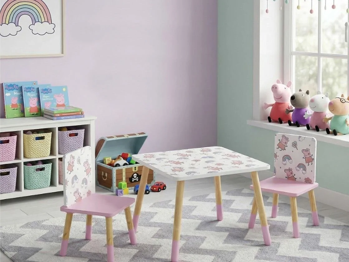 Kidsaw Peppa Pig children’s table and two chairs