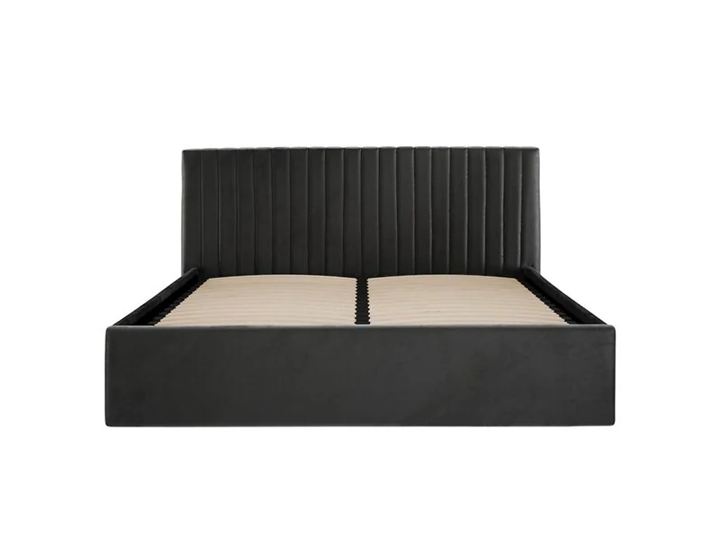 LPD velvet bed with fluted headboard and under bed storage - cutout