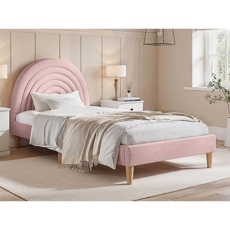 Flair Ava Boucle Single Bed Pink
