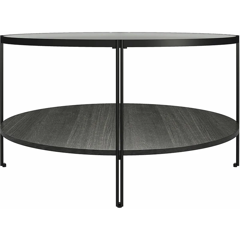 Dorel Wainwright Round Coffee Table Black Oak view 6