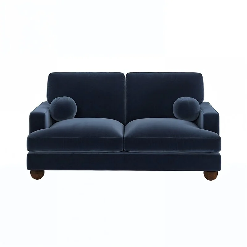 SOLACE+CO Addison 2 Seater Blue Velvet Sofa image 5