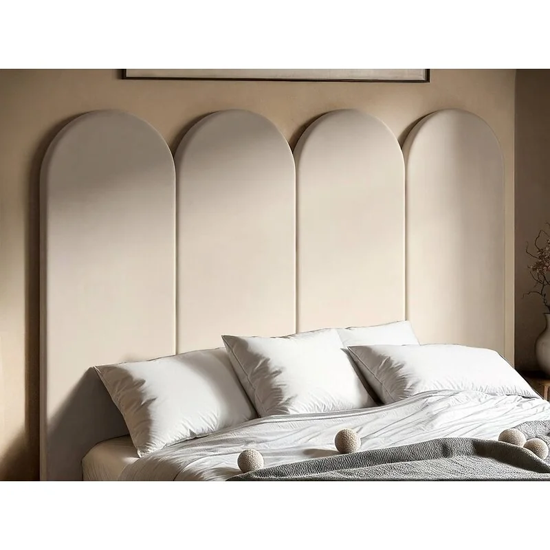SOLACE+CO Cirrus Headboard Panels Kingsize Beige Velvet image 3