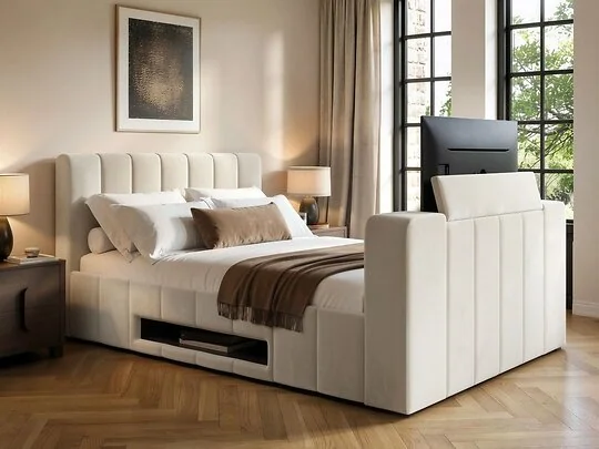 SOLACE+CO Langden TV Ottoman Bed with Side Lift Storage