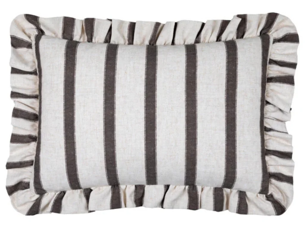 Wylder Connie Rectangular Striped Ruffle Polyester Cushion