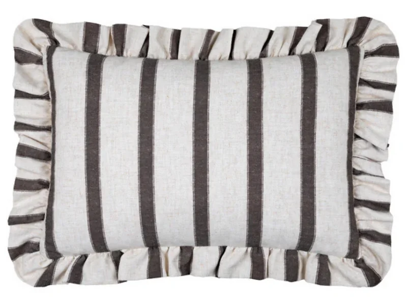 Wylder Connie Rectangular Striped Ruffle Polyester Cushion