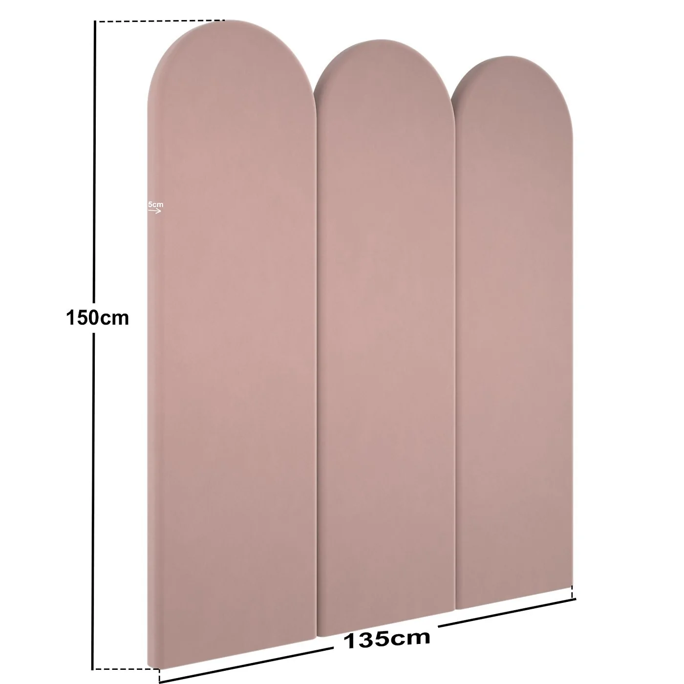 SOLACE+CO Cirrus Headboard Panels Double Pink Velvet image 4