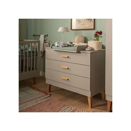 Vox Lounge Chest of Drawers in Light Grey & Oak